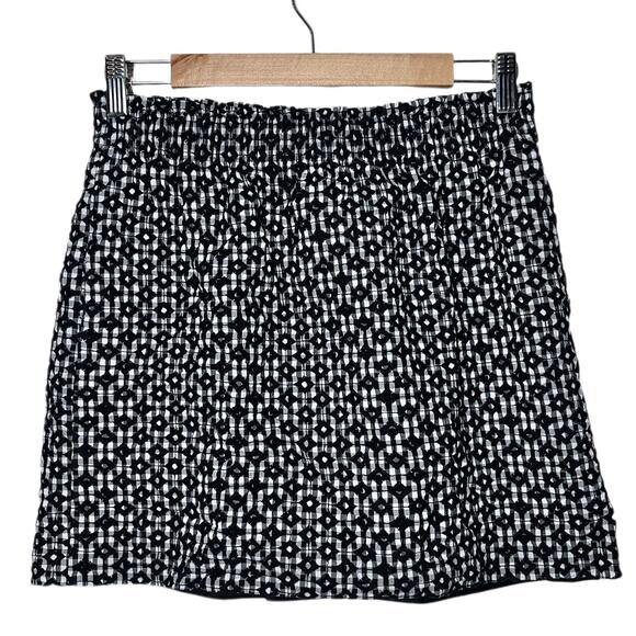 J. Crew Black Mini Skirt Gingham Pattern Pull on women’s size 4 | Sidewalk skirt - Picture 1 of 14